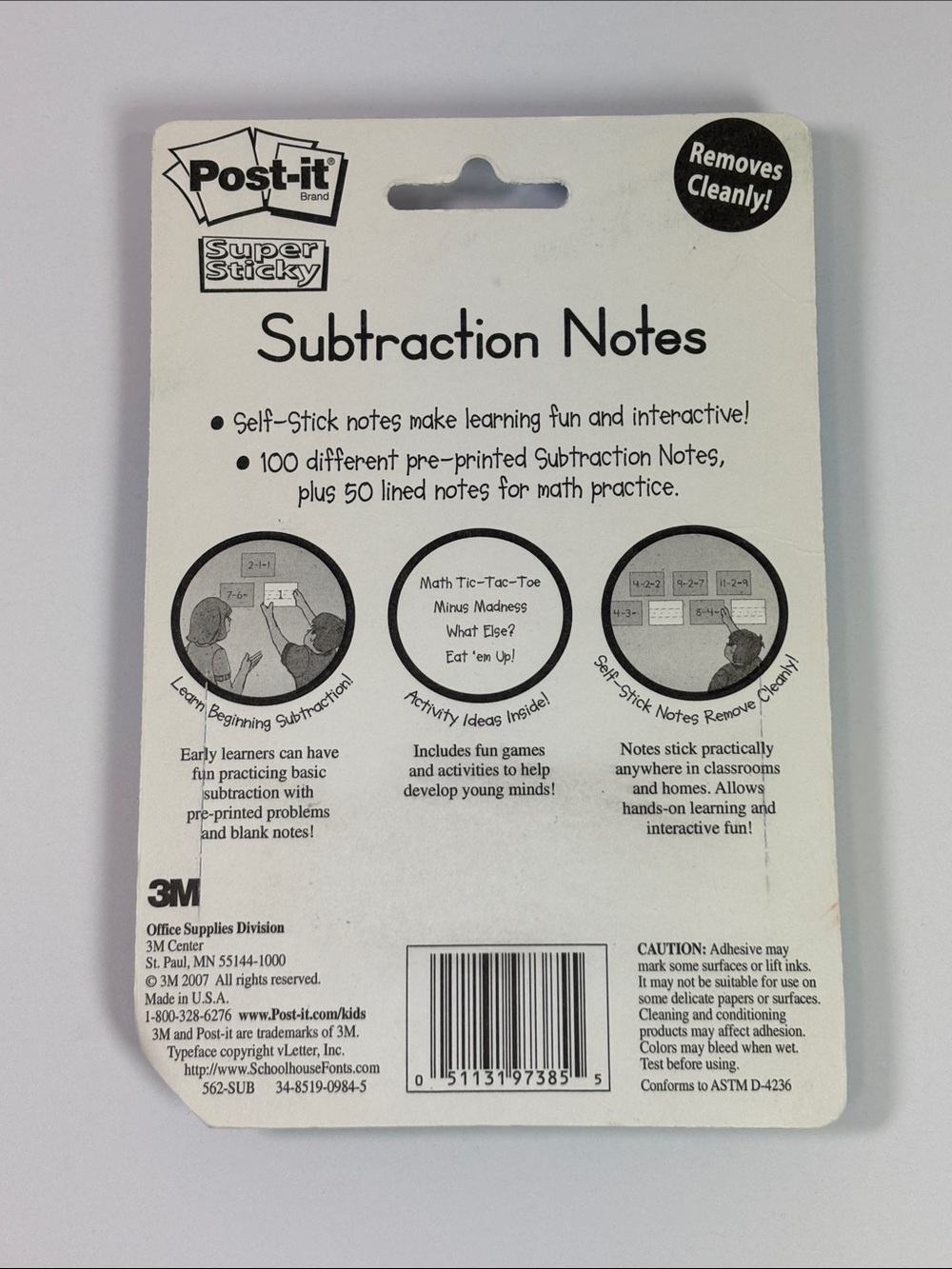 Post-It Notes Educational Addition & Subtraction Sticky Notes NEW - Picture 6 of 6